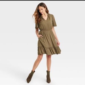 Knox Rose flutter short sleeve dress
